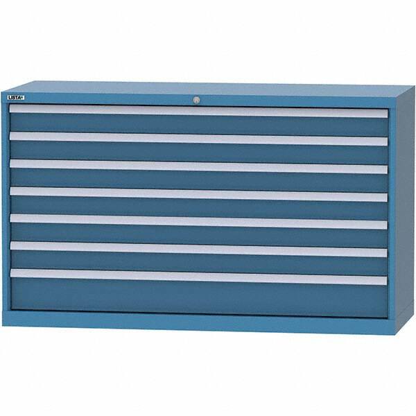 LISTA - 7 Drawer, 84 Compartment Bright Blue Steel Modular Storage Cabinet - Americas Industrial Supply