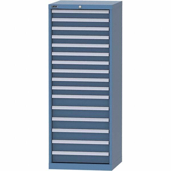 LISTA - 16 Drawer, 84 Compartment Bright Blue Steel Modular Storage Cabinet - Americas Industrial Supply