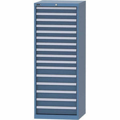 LISTA - 16 Drawer, 84 Compartment Bright Blue Steel Modular Storage Cabinet - Americas Industrial Supply