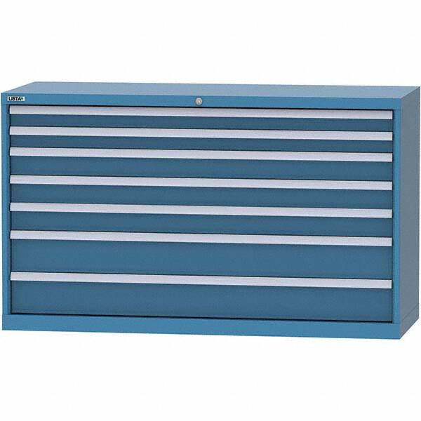 LISTA - 7 Drawer, 84 Compartment Bright Blue Steel Modular Storage Cabinet - Americas Industrial Supply