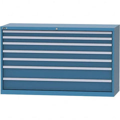 LISTA - 7 Drawer, 84 Compartment Bright Blue Steel Modular Storage Cabinet - Americas Industrial Supply