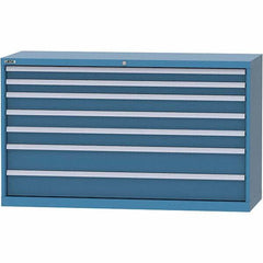 LISTA - 7 Drawer, 84 Compartment Bright Blue Steel Modular Storage Cabinet - Americas Industrial Supply