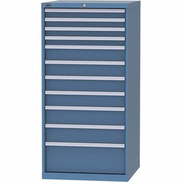 LISTA - 11 Drawer, 124 Compartment Bright Blue Steel Modular Storage Cabinet - Americas Industrial Supply