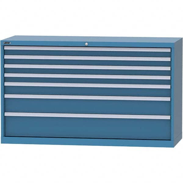 LISTA - 7 Drawer, 84 Compartment Bright Blue Steel Modular Storage Cabinet - Americas Industrial Supply