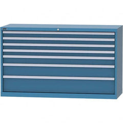 LISTA - 7 Drawer, 84 Compartment Bright Blue Steel Modular Storage Cabinet - Americas Industrial Supply