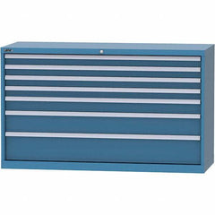 LISTA - 7 Drawer, 84 Compartment Bright Blue Steel Modular Storage Cabinet - Americas Industrial Supply