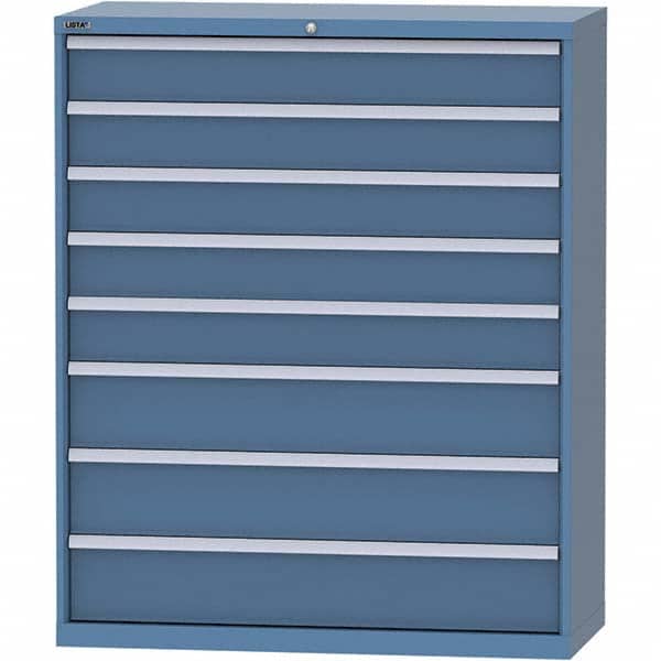LISTA - 8 Drawer, 99 Compartment Bright Blue Steel Modular Storage Cabinet - Americas Industrial Supply