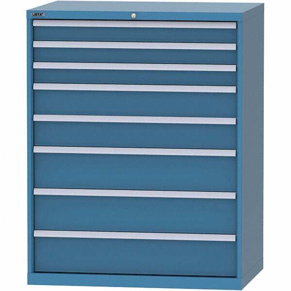 LISTA - 8 Drawer, 99 Compartment Bright Blue Steel Modular Storage Cabinet - Americas Industrial Supply