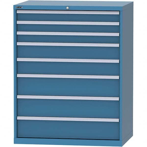 LISTA - 8 Drawer, 99 Compartment Bright Blue Steel Modular Storage Cabinet - Americas Industrial Supply