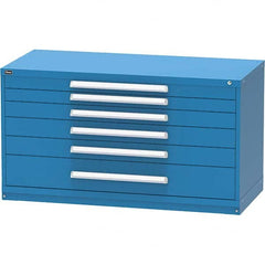 Vidmar - 6 Drawer, 45 Compartment Bright Blue Steel Modular Storage Cabinet - Americas Industrial Supply
