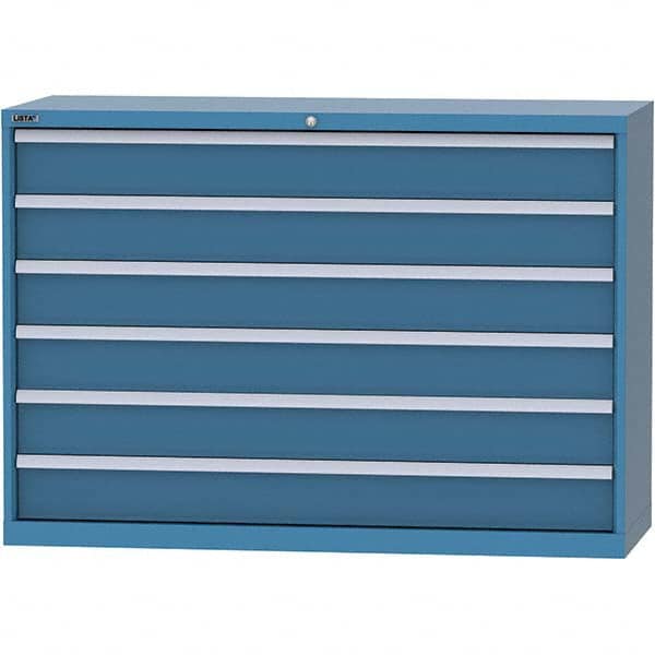 LISTA - 6 Drawer, 84 Compartment Bright Blue Steel Modular Storage Cabinet - Americas Industrial Supply