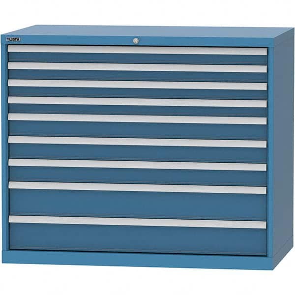 LISTA - 9 Drawer, 99 Compartment Bright Blue Steel Modular Storage Cabinet - Americas Industrial Supply