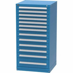 Vidmar - 13 Drawer, 344 Compartment Bright Blue Steel Modular Storage Cabinet - Americas Industrial Supply