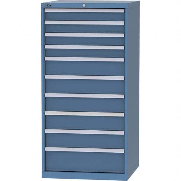 LISTA - 10 Drawer, 124 Compartment Bright Blue Steel Modular Storage Cabinet - Americas Industrial Supply