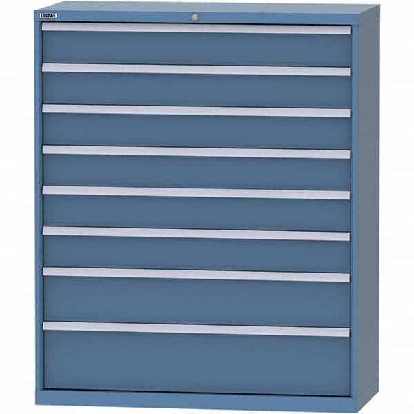 LISTA - 8 Drawer, 99 Compartment Bright Blue Steel Modular Storage Cabinet - Americas Industrial Supply