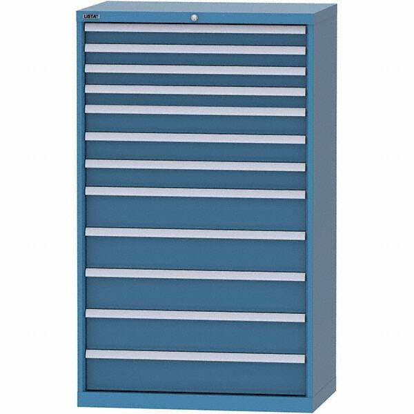 LISTA - 12 Drawer, 84 Compartment Bright Blue Steel Modular Storage Cabinet - Americas Industrial Supply