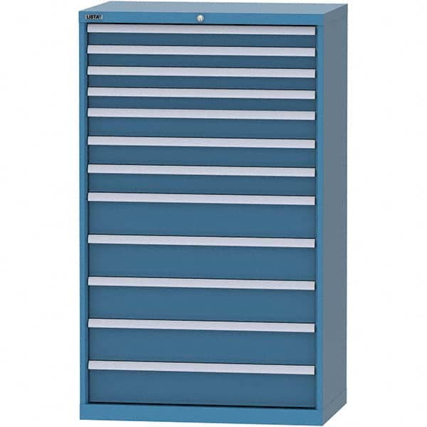 LISTA - 12 Drawer, 84 Compartment Bright Blue Steel Modular Storage Cabinet - Americas Industrial Supply