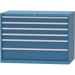 LISTA - 6 Drawer, 99 Compartment Bright Blue Steel Modular Storage Cabinet - Americas Industrial Supply