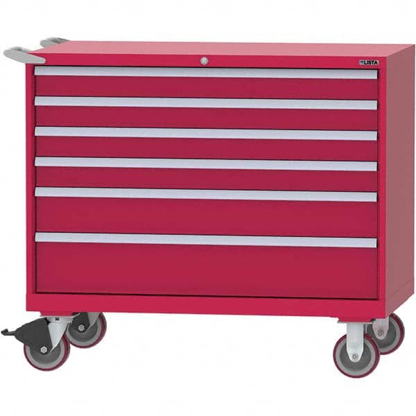 LISTA - 6 Drawer, 99 Compartment Bright Blue Steel Modular Storage Cabinet - Americas Industrial Supply