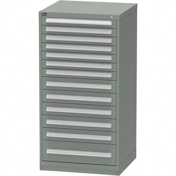 Vidmar - 13 Drawer, 45 Compartment Vidmar Green Steel Modular Storage Cabinet - Americas Industrial Supply