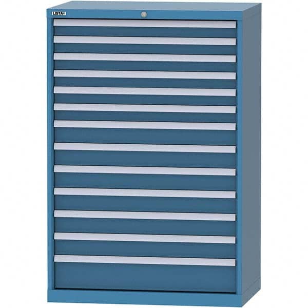 LISTA - 13 Drawer, 84 Compartment Bright Blue Steel Modular Storage Cabinet - Americas Industrial Supply
