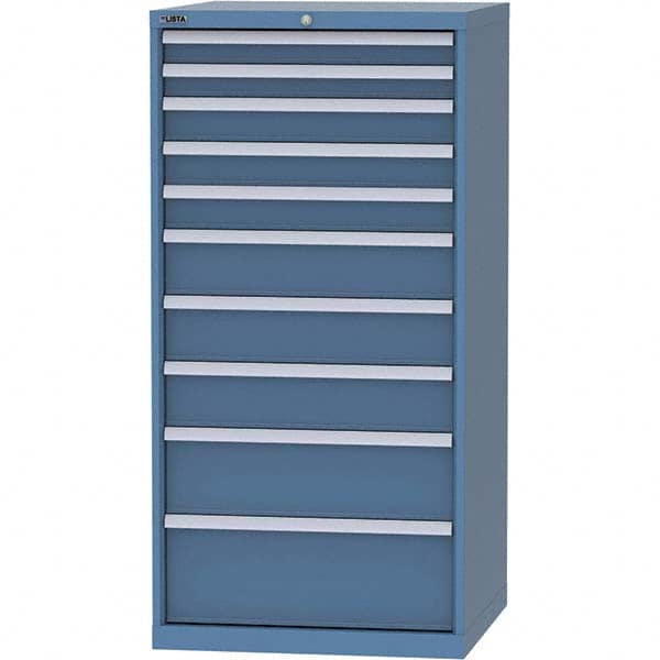 LISTA - 10 Drawer, 124 Compartment Bright Blue Steel Modular Storage Cabinet - Americas Industrial Supply