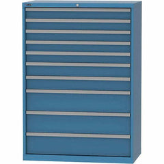 LISTA - 10 Drawer, 84 Compartment Bright Blue Steel Modular Storage Cabinet - Americas Industrial Supply