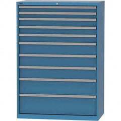 LISTA - 10 Drawer, 84 Compartment Bright Blue Steel Modular Storage Cabinet - Americas Industrial Supply
