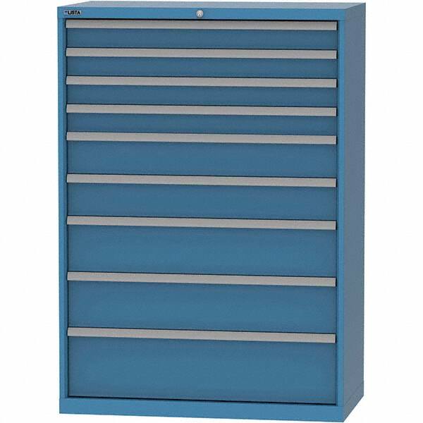 LISTA - 9 Drawer, 84 Compartment Bright Blue Steel Modular Storage Cabinet - Americas Industrial Supply
