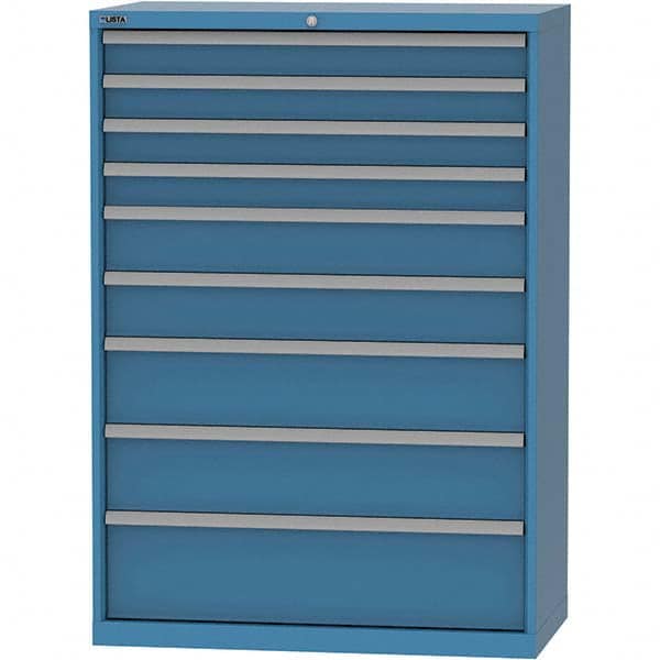 LISTA - 9 Drawer, 84 Compartment Bright Blue Steel Modular Storage Cabinet - Americas Industrial Supply