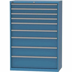 LISTA - 9 Drawer, 84 Compartment Bright Blue Steel Modular Storage Cabinet - Americas Industrial Supply