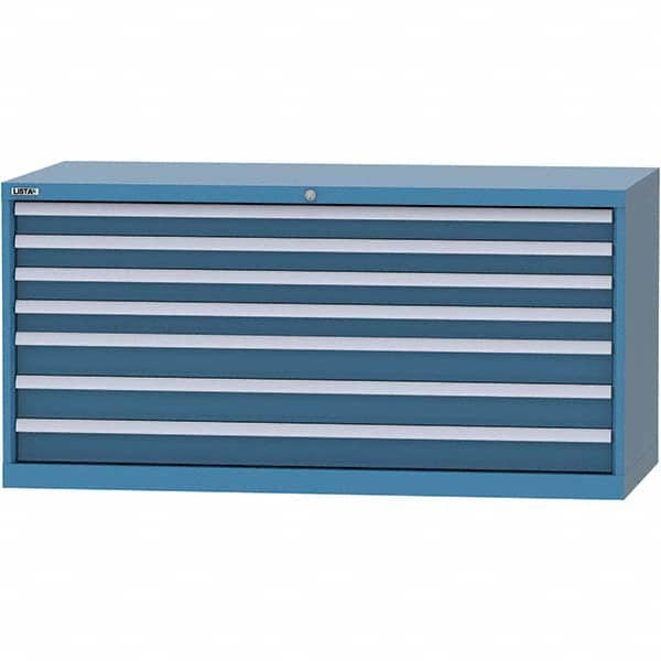 LISTA - 7 Drawer, 84 Compartment Bright Blue Steel Modular Storage Cabinet - Americas Industrial Supply