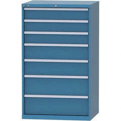 LISTA - 7 Drawer, 84 Compartment Bright Blue Steel Modular Storage Cabinet - Americas Industrial Supply