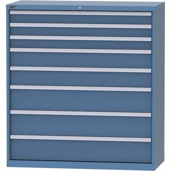 LISTA - 8 Drawer, 99 Compartment Bright Blue Steel Modular Storage Cabinet - Americas Industrial Supply