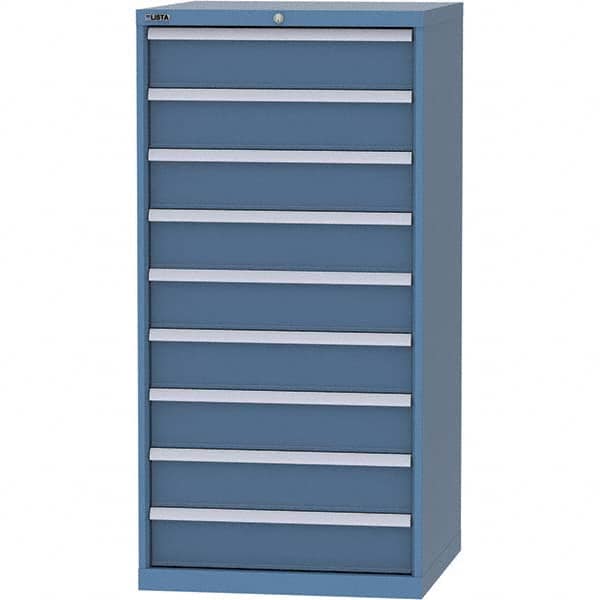 LISTA - 9 Drawer, 124 Compartment Bright Blue Steel Modular Storage Cabinet - Americas Industrial Supply