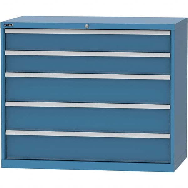 LISTA - 5 Drawer, 99 Compartment Bright Blue Steel Modular Storage Cabinet - Americas Industrial Supply