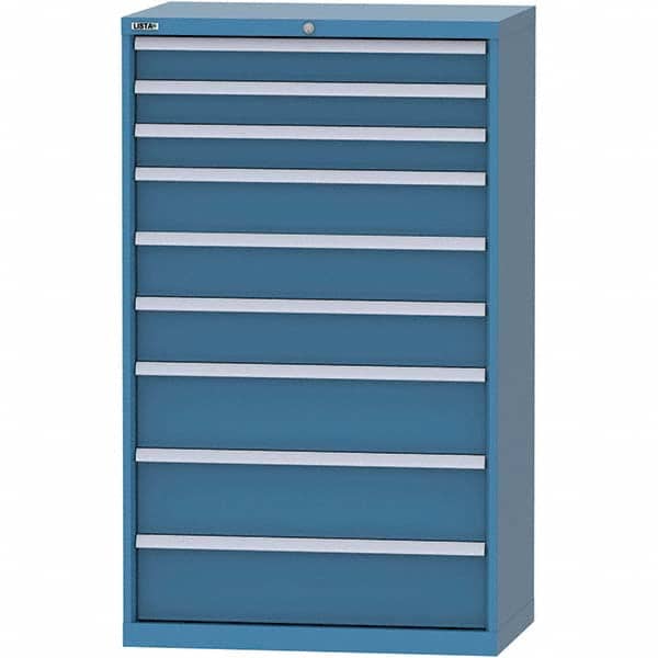 LISTA - 9 Drawer, 84 Compartment Bright Blue Steel Modular Storage Cabinet - Americas Industrial Supply