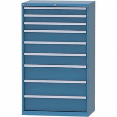 LISTA - 9 Drawer, 84 Compartment Bright Blue Steel Modular Storage Cabinet - Americas Industrial Supply