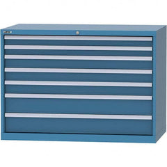 LISTA - 7 Drawer, 99 Compartment Bright Blue Steel Modular Storage Cabinet - Americas Industrial Supply