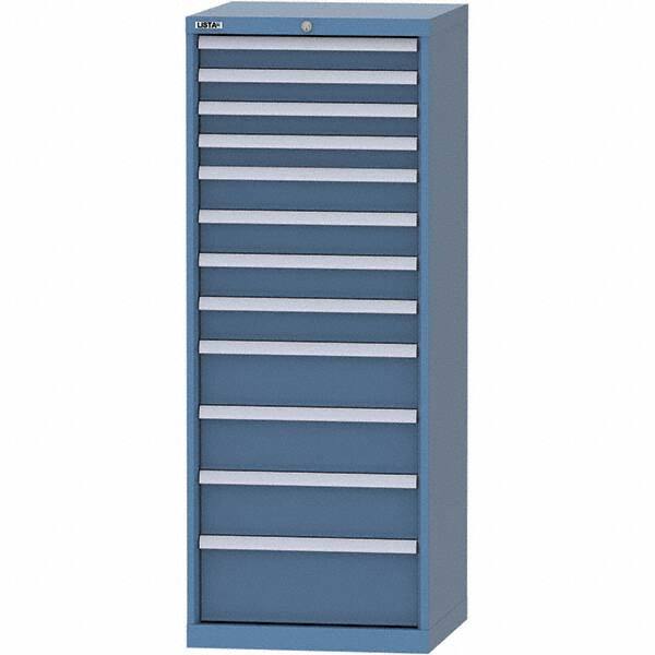 LISTA - 12 Drawer, 84 Compartment Bright Blue Steel Modular Storage Cabinet - Americas Industrial Supply