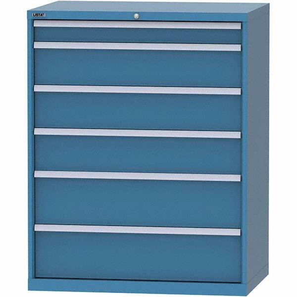 LISTA - 6 Drawer, 99 Compartment Bright Blue Steel Modular Storage Cabinet - Americas Industrial Supply