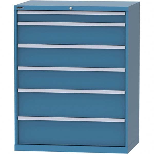 LISTA - 6 Drawer, 99 Compartment Bright Blue Steel Modular Storage Cabinet - Americas Industrial Supply