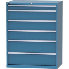 LISTA - 6 Drawer, 99 Compartment Bright Blue Steel Modular Storage Cabinet - Americas Industrial Supply