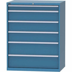LISTA - 6 Drawer, 99 Compartment Bright Blue Steel Modular Storage Cabinet - Americas Industrial Supply