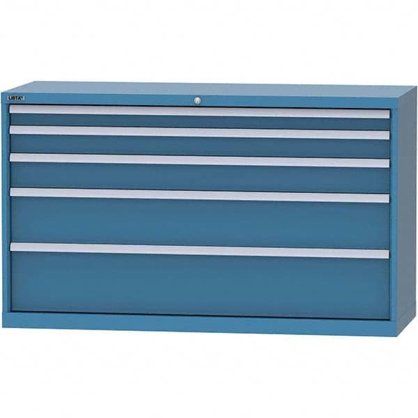 LISTA - 5 Drawer, 84 Compartment Bright Blue Steel Modular Storage Cabinet - Americas Industrial Supply
