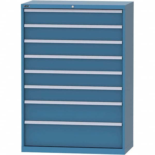 LISTA - 8 Drawer, 84 Compartment Bright Blue Steel Modular Storage Cabinet - Americas Industrial Supply