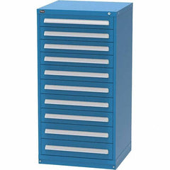 Vidmar - 10 Drawer, 124 Compartment Bright Blue Steel Modular Storage Cabinet - Americas Industrial Supply