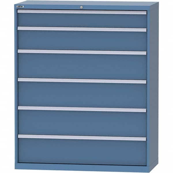 LISTA - 6 Drawer, 99 Compartment Bright Blue Steel Modular Storage Cabinet - Americas Industrial Supply