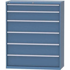 LISTA - 6 Drawer, 99 Compartment Bright Blue Steel Modular Storage Cabinet - Americas Industrial Supply