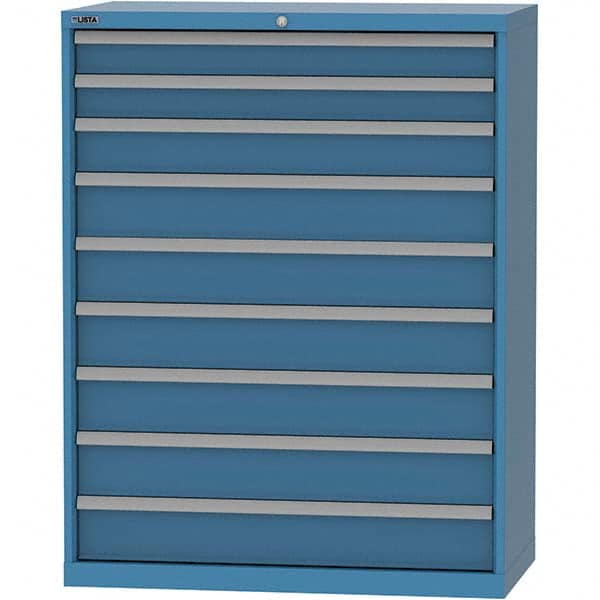 LISTA - 9 Drawer, 84 Compartment Bright Blue Steel Modular Storage Cabinet - Americas Industrial Supply